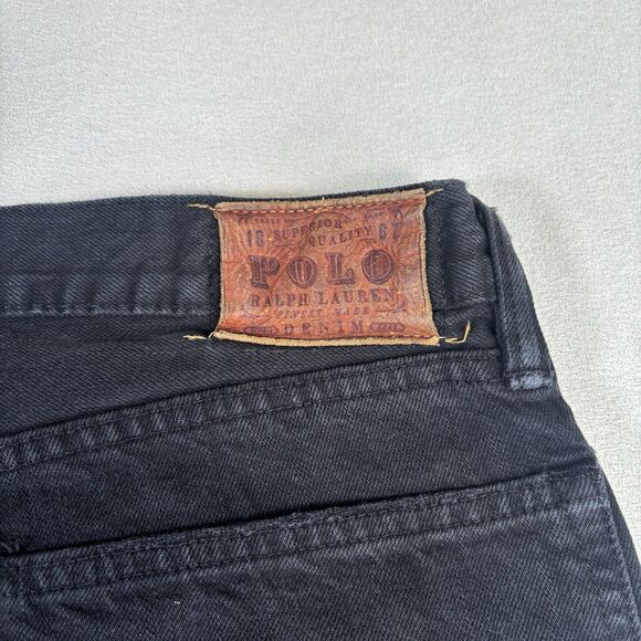 Polo Ralph Lauren Mens Dark Black Hampton Straight Leg Denim Jeans 35x30 - Picture 7 of 10